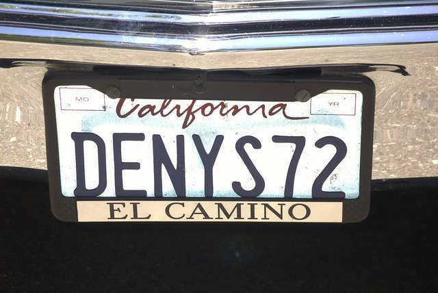 California el camino license plate.